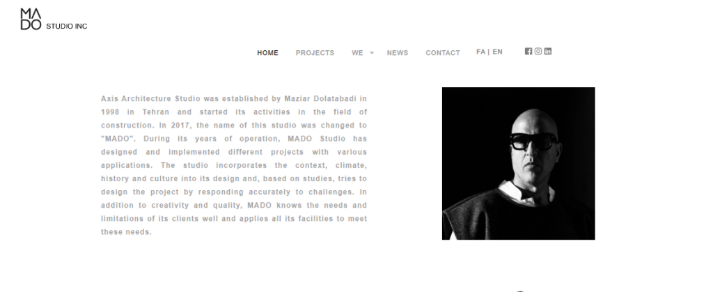 طراحی سایت شرکتی MADO studio شرکت معماری مادو و دفتر خدماتی مادو ، طراحی اختصاصی قالب و خدمات سئو و بک لینک سازی طراحی سایت سفارشی ...